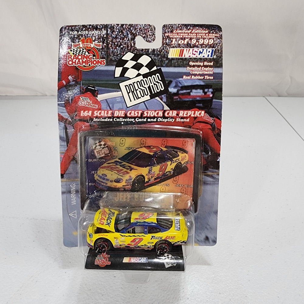 Racing Champions NASCAR Jeff Burton 9 Track Gear 1:64 Diecast Press Pass 1/9999